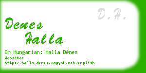 denes halla business card